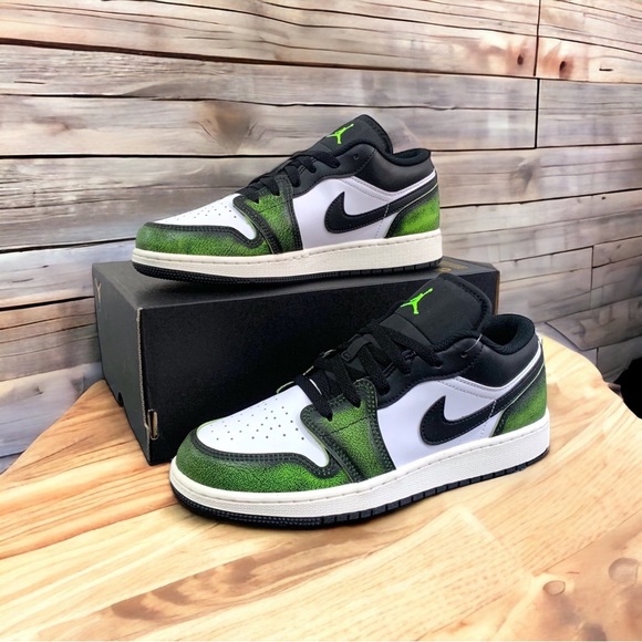 Nike Shoes - Nike Air Jordan 1 Low SE ‘Electric Green’ GS | Green/ White/Black | UK 5.5